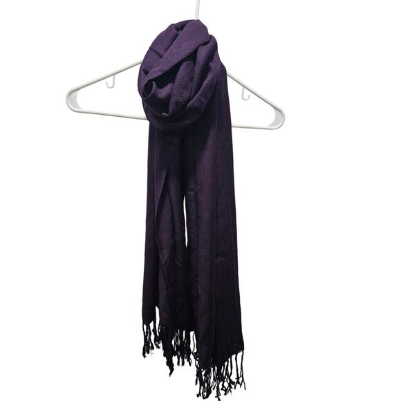 Pashmina Accessories - Beautiful Pashmina Silk Blend Purple Scarf Shawl Blend